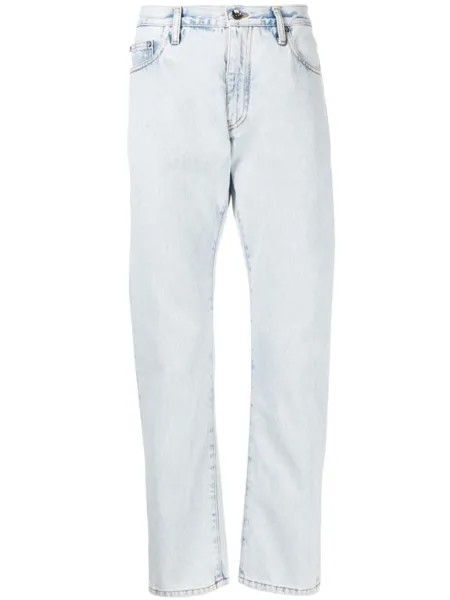 Off-White прямые джинсы с логотипом Arrows, синий