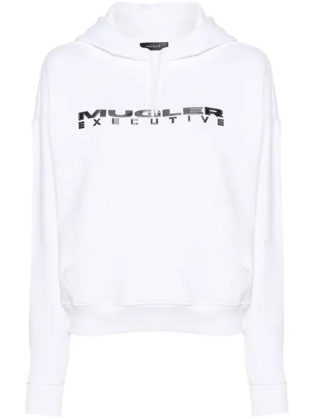 Худи с логотипом Mugler, белый