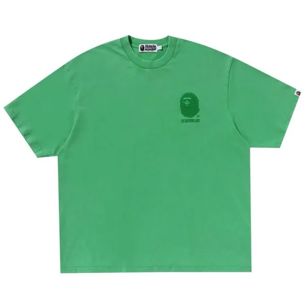 Футболка BAPE Ape Head One Point Acid Wash Relaxed Fit Tee, зеленый