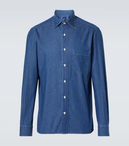 Рубашка из денима Rubinacci, цвет medium denim