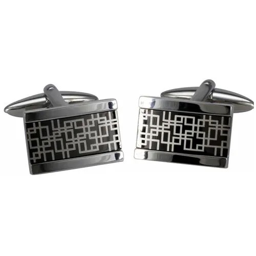 Запонки LINDENMANN Запонки LINDENMANN (ONE SIZE / Стальной/Черный)