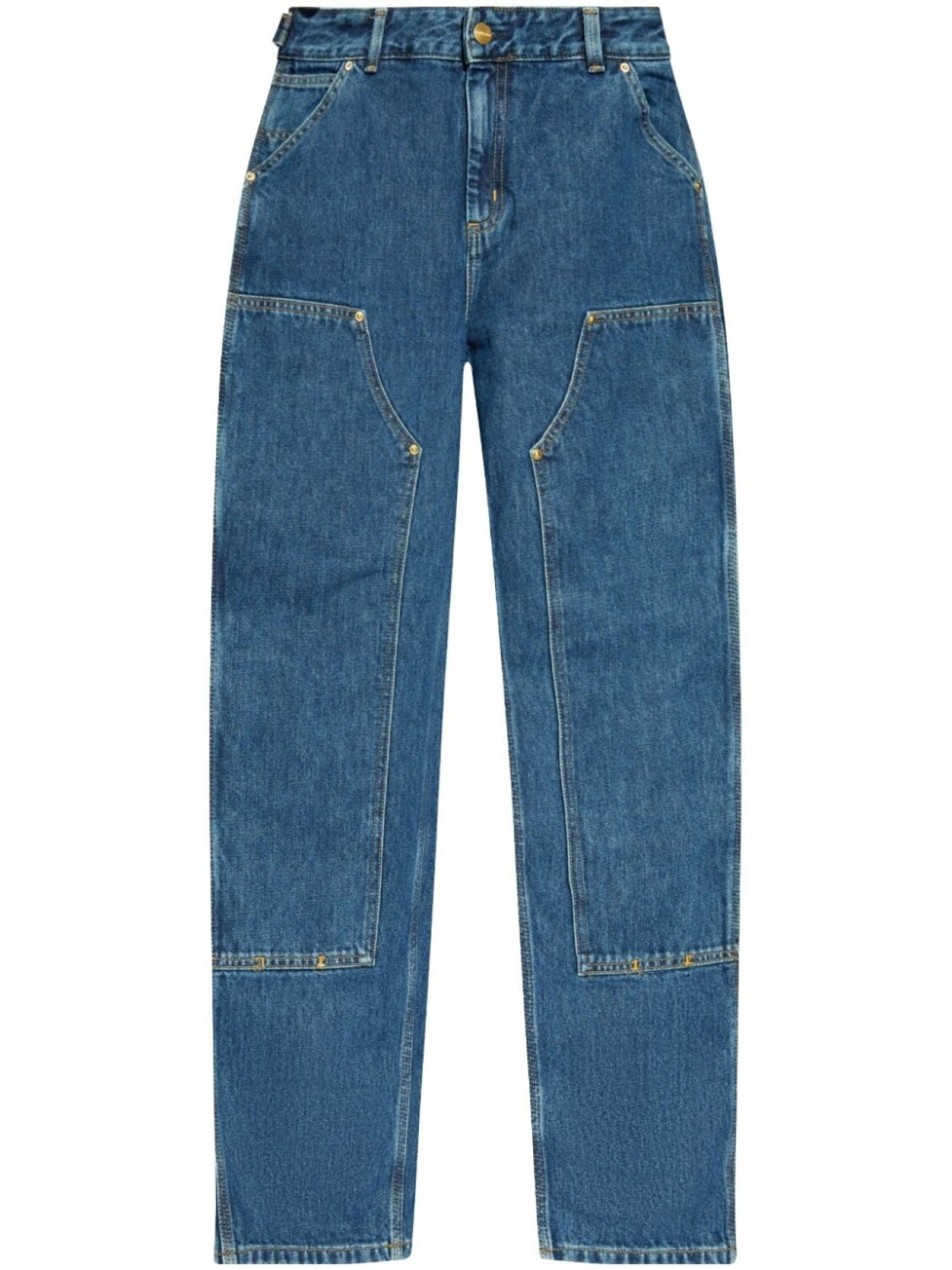 Carhartt WIP хлопковые джинсы с заплатками, синий