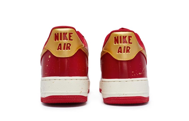 Кроссовки Nike Air Force 1 Skateboarding Shoes Unisex Low-top White/gold, золотой