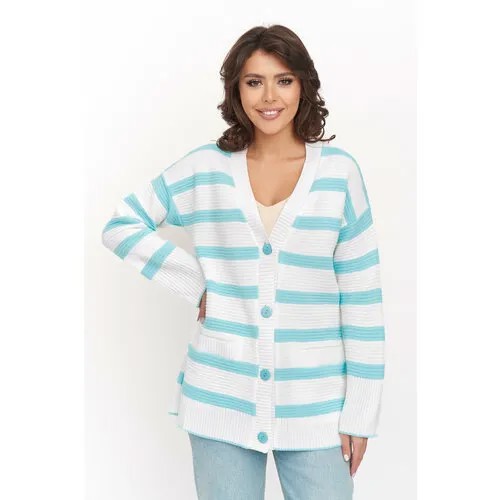 Пиджак Текстильная Мануфактура, размер 50/52, голубой, белый