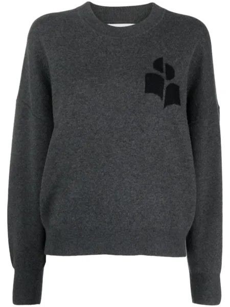 Marant Étoile Atlee intarsia-knit logo jumper, серый