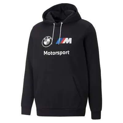 Puma Bmw Mms Essentials Logo Pullover Hoodie Mens Размер L Повседневная верхняя одежда 53624