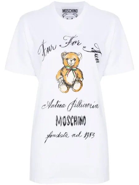 Moschino футболка Teddy Bear, белый