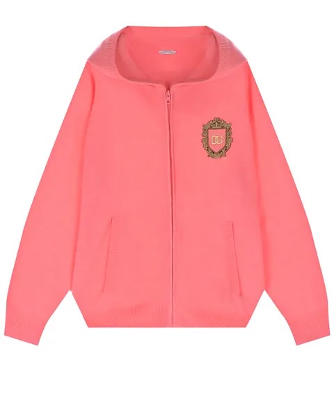 Розовая спортивная куртка из кашемира Dolce&Gabbana детская
