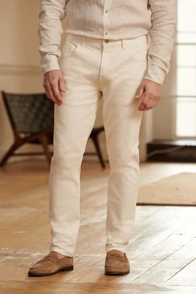 Яркие эластичные джинсы Next, белый