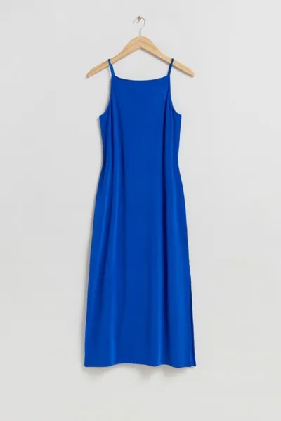 Платье на бретелях с квадратным вырезом и другие истории H&M, синий