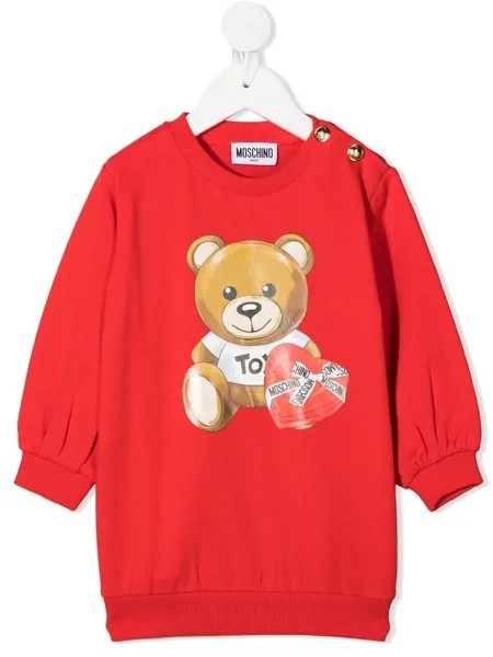 Moschino Kids платье Teddy Bear с принтом