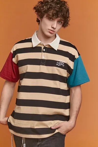 Рубашка поло Airwalk с цветными блоками Forever 21, черный