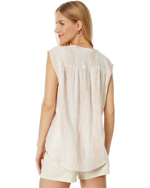 Топ Splendid Lola Sleeveless Button-Up Top, цвет Rouge Stripe