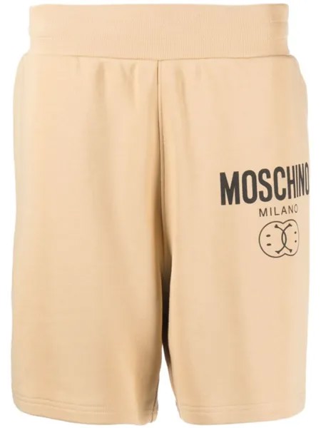 Moschino спортивные шорты с логотипом, коричневый