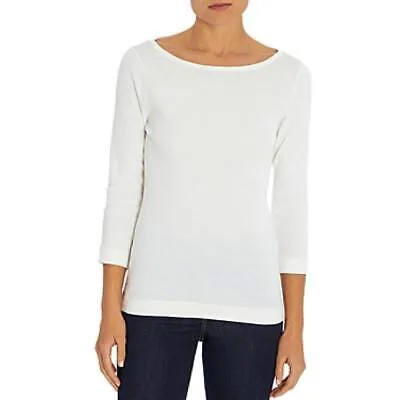Женский однотонный пуловер с круглым вырезом Three Dots цвета слоновой кости, рубашка XS BHFO 9584