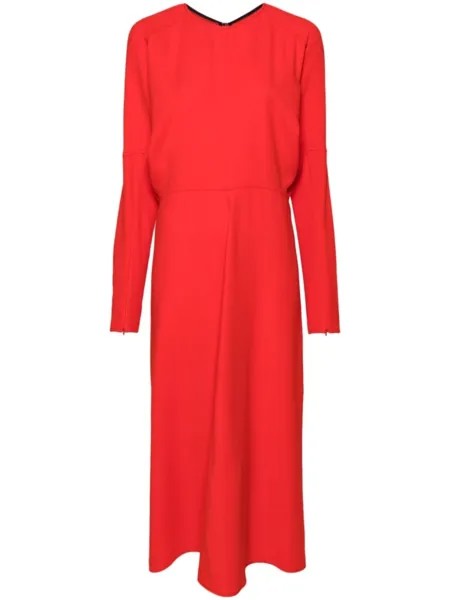 Victoria Beckham платье миди с драпировкой, красный
