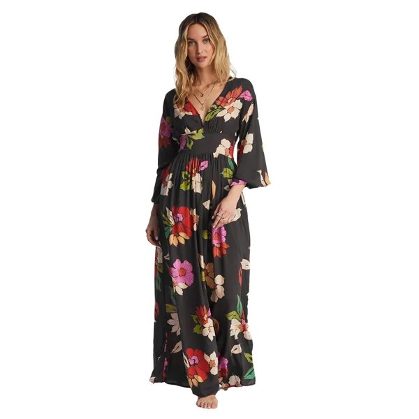 Длинное платье Billabong Night Bloom Long Sleeve, черный