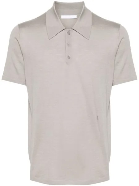 Helmut Lang рубашка поло из смесовой шерсти, нейтральный цвет
