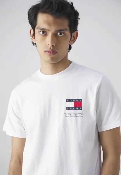 Футболка с принтом SLIM ESSENTIAL FLAG TEE Tommy Jeans, белый
