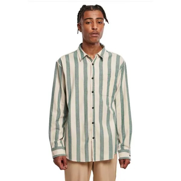 Рубашка с длинным рукавом Urban Classics Striped, зеленый