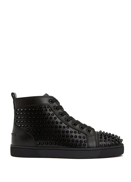 Мужские кожаные кроссовки Louis Spikes длиной до щиколотки Christian Louboutin, черный