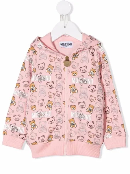 Moschino Kids худи на молнии с принтом Teddy Bear
