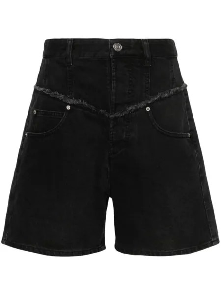 ISABEL MARANT джинсовые шорты с бахромой, черный