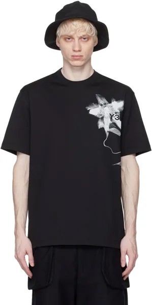Черная футболка с рисунком Y-3, цвет Black