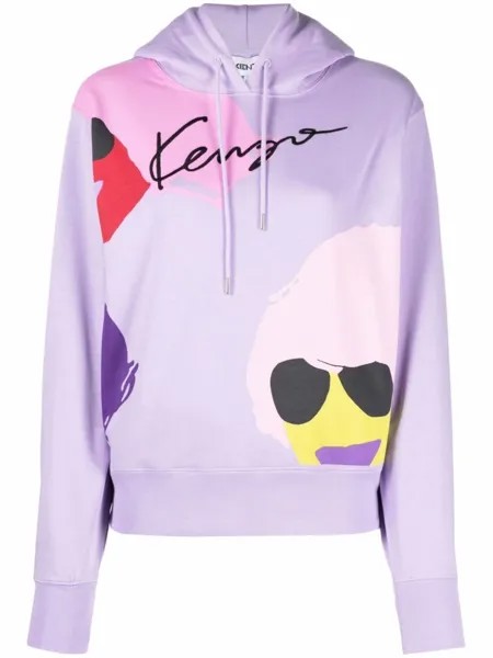 Kenzo худи с логотипом, фиолетовый