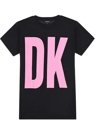 Черное платье с логотипом DKNY