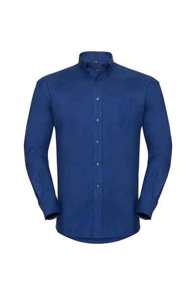 Легкая в уходе оксфордская рубашка с длинными рукавами Collection Russell, синий