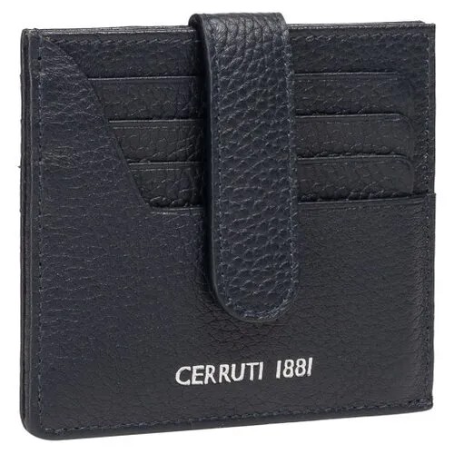 Кредитница Cerruti 1881, натуральная кожа, 8 карманов для карт, синий