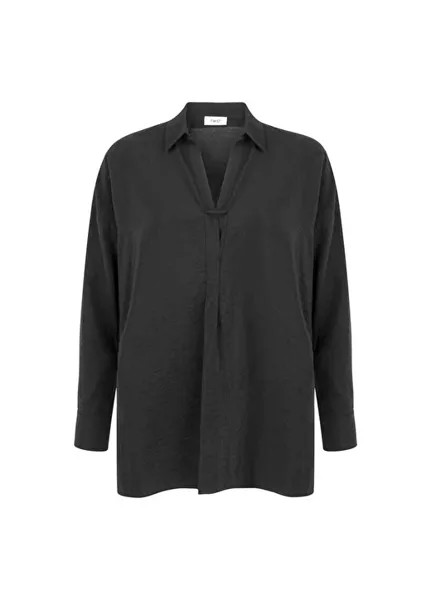 Черная женская блузка с V-образным вырезом Twist