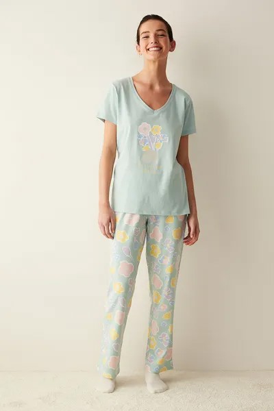 Цветочная пижама Penti, бирюзовый