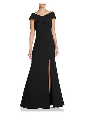 DYLAN GRAY Женское черное вечернее платье-русалка в полный рост с разрезом и открытыми плечами 2