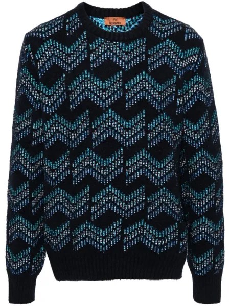 Missoni джемпер с узором зигзаг, синий