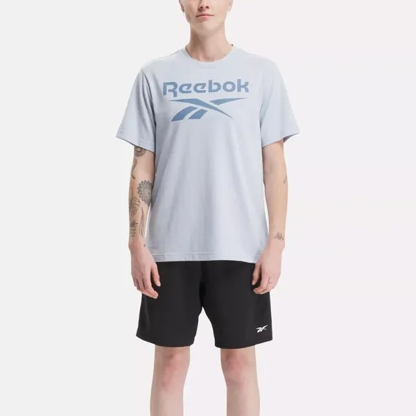 Футболка с большим сложенным логотипом Identity Reebok, бледно-голубой