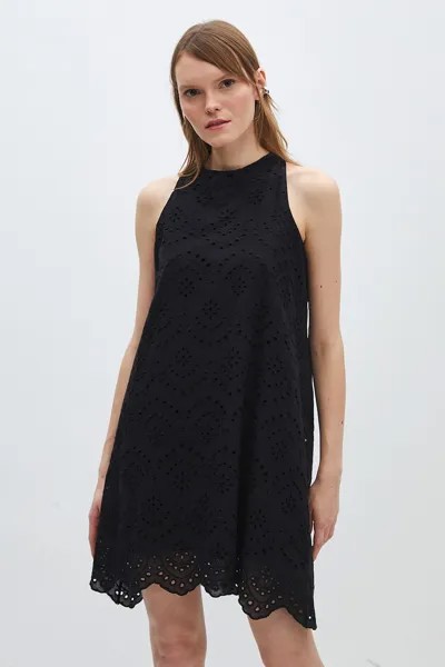 Короткое платье с ажуром Lc Waikiki, черный
