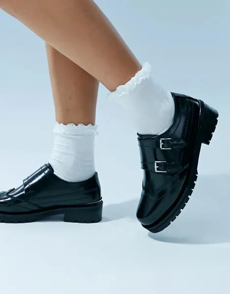 Черные туфли-монки из премиальной кожи ASOS Method