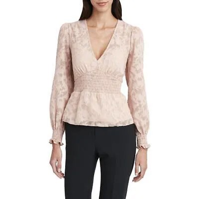 BCBGMAXAZRIA Женская блузка с кружевным топом и v-образным вырезом BHFO 5301