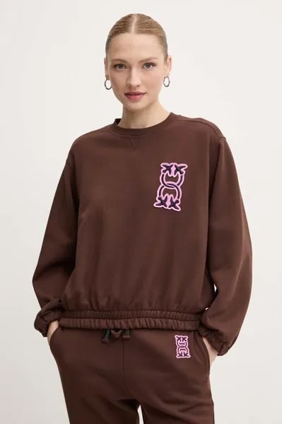 Хлопковая толстовка Pinko, коричневый