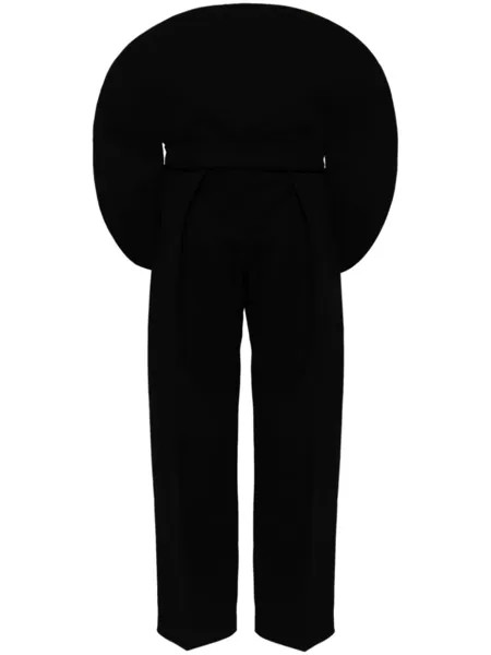 Брюки прямого кроя оверсайз с аппликацией Jacquemus, черный
