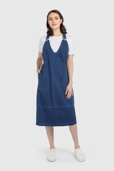 Джинсовое платье миди Helmidge, синий