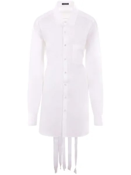 Ann Demeulemeester хлопковая рубашка с завязками, белый