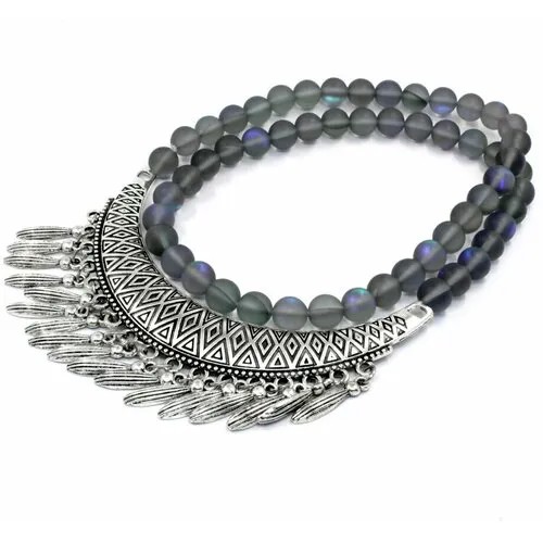 Бусы Handinsilver ( Посеребриручку ) Бусы-ожерелье из матового голубого лабрадорита 10мм, лабрадорит, длина 68 см, голубой