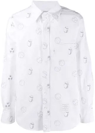 Thom Browne рубашка на пуговицах с вышивкой Multi Ball