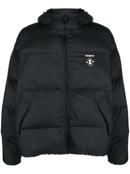 Marcelo Burlon County of Milan пуховик с вышитым логотипом, черный