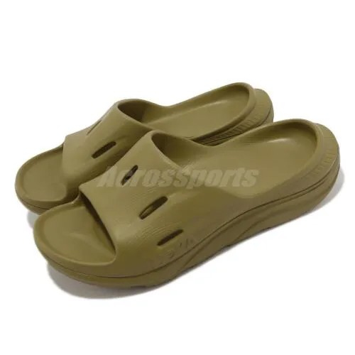 Мужские сандалии унисекс без шнурков Hoka U Ora Recovery Slide 3 Green Moss 1135061-GMGM