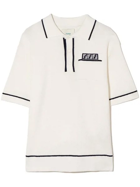 Fendi Kids рубашка поло с нашивкой-логотипом FF