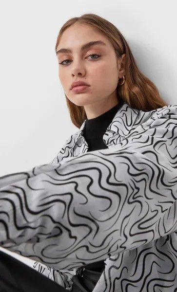Stradivarius Рубашка Свободного Кроя Черный Xs